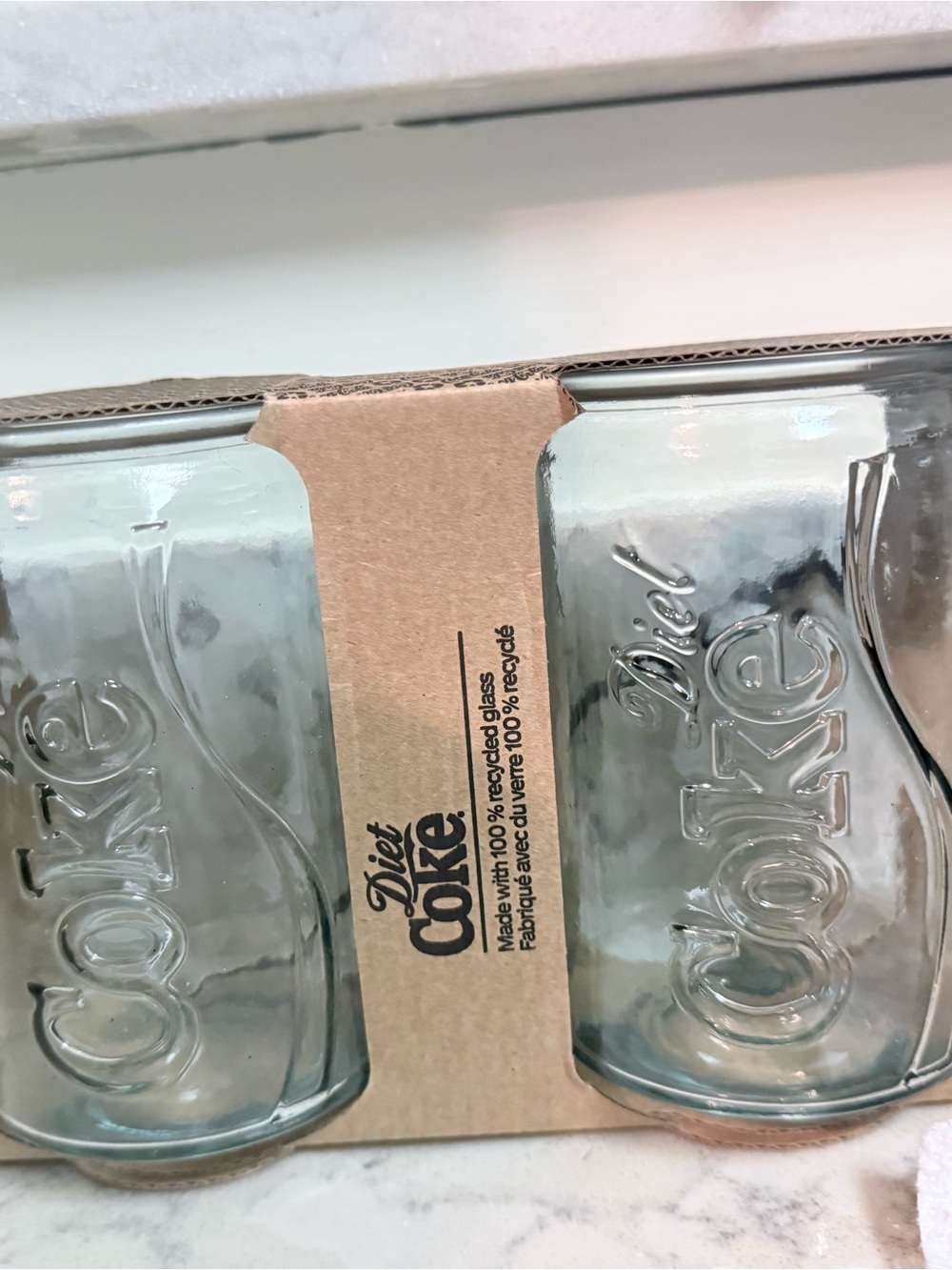 Coca Cola Clear Glass Tumblers with Embossed Logo